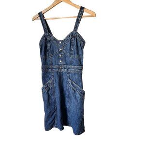 Japana Blue Denim Dress Strap Mini Dress Size Medium